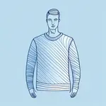 blue sweater with a crisscross pattern image